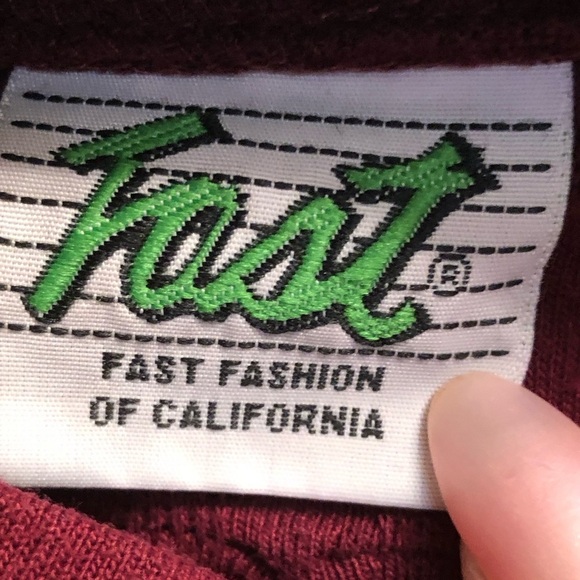Vintage 80s Pullover from Fast Fashions of California Burgundy - Picture 3 of 7